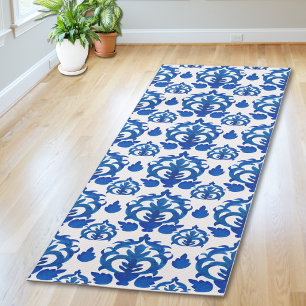 Blue French Toile Pattern Yoga Mat