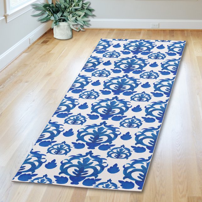 Blue French Toile Pattern Yoga Mat (Creator Uploaded)
