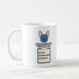 Blue Frenchie Mom Morning Survival Guide Coffee Mug