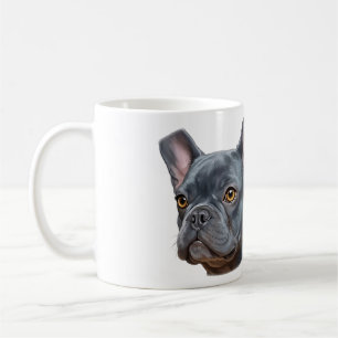  Blue Frenchie Portrait Painterly Sticker Coffee Mug