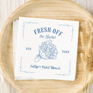 Blue Fresh Off The Market Bridal Shower Napkin