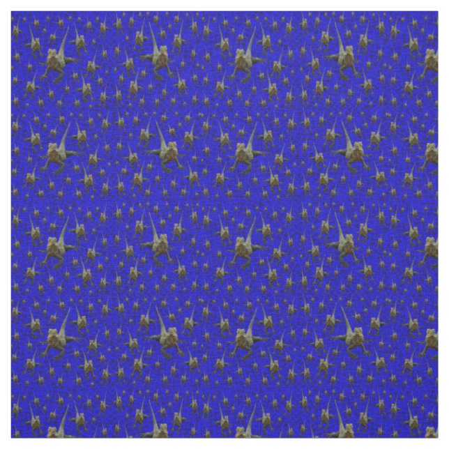 Blue Frill Neck Lizard Pattern, Fabric (Swatch)