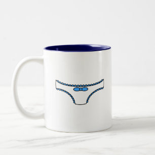 Blue Frilly Panties Two-Tone Coffee Mug