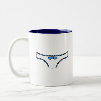 Blue Frilly Panties Two-Tone Coffee Mug