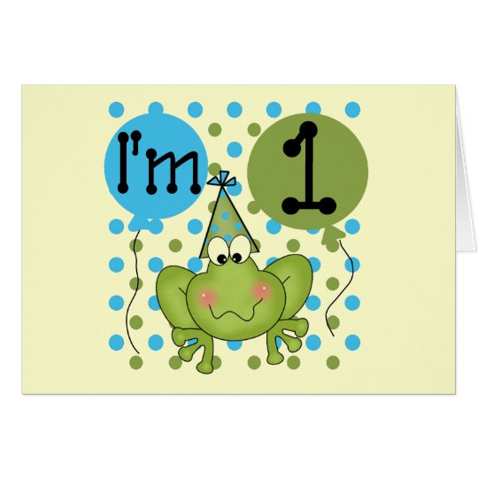 Blue Frog 1st Birthday Tshirts and Gifts Card