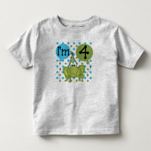Blue Frog 4th Birthday Toddler T-Shirt