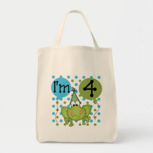Blue Frog 4th Birthday Tshirts and Gifts Tote Bag