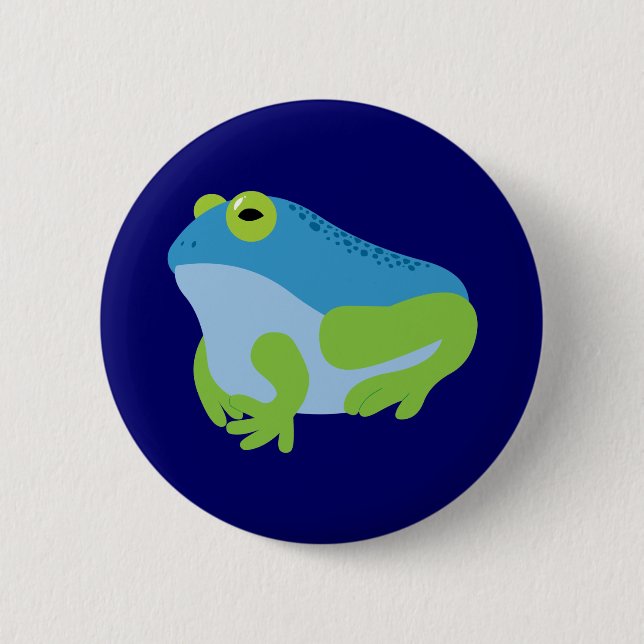 Blue Frog 6 Cm Round Badge (Front)