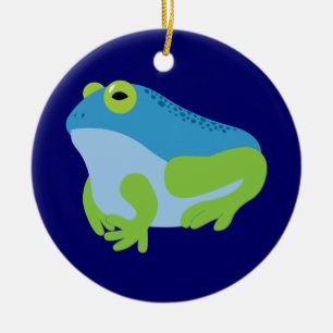 Blue Frog Ceramic Tree Decoration