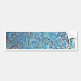 Blue Frog Feet Water Marbling Bumper Sticker