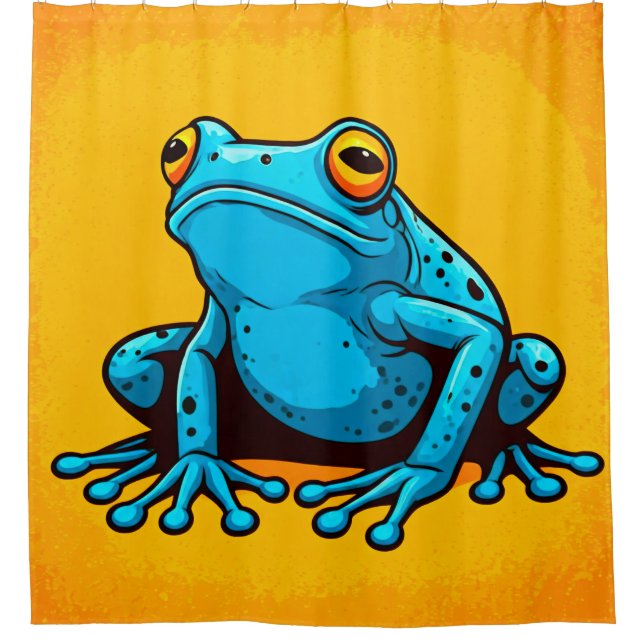 Blue Frog Shower Curtain (Front)