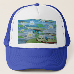 Blue Frogs On Lily Pads, Trucker Hat