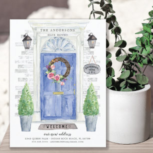 Blue Front Door Moving Announcement