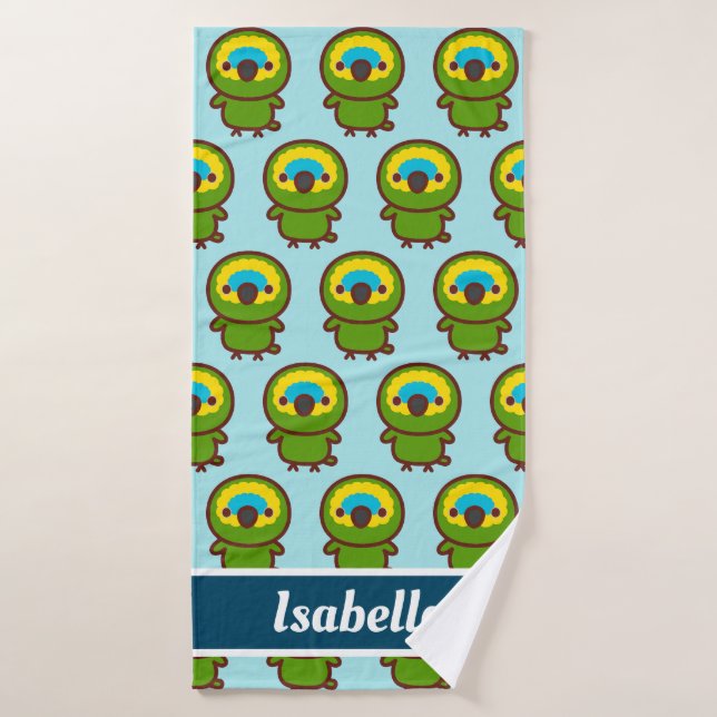 Blue-fronted amazon bath towel (Bath Towel)