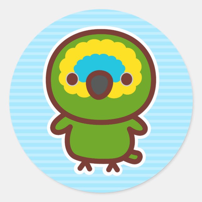 Blue-fronted amazon classic round sticker (Front)