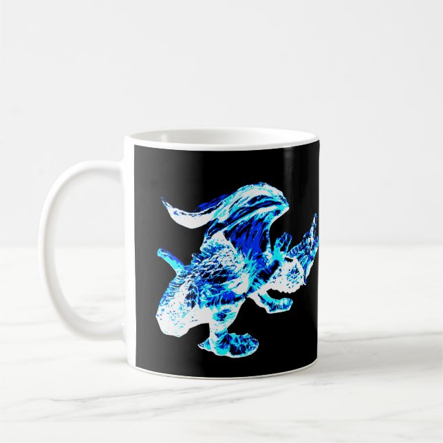Blue Frost Dragon Arctic Ice Realm Mythical Beast  Coffee Mug (Left)