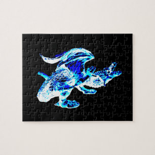 Blue Frost Dragon Jigsaw Puzzle