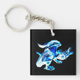Blue Frost Dragon Key Ring