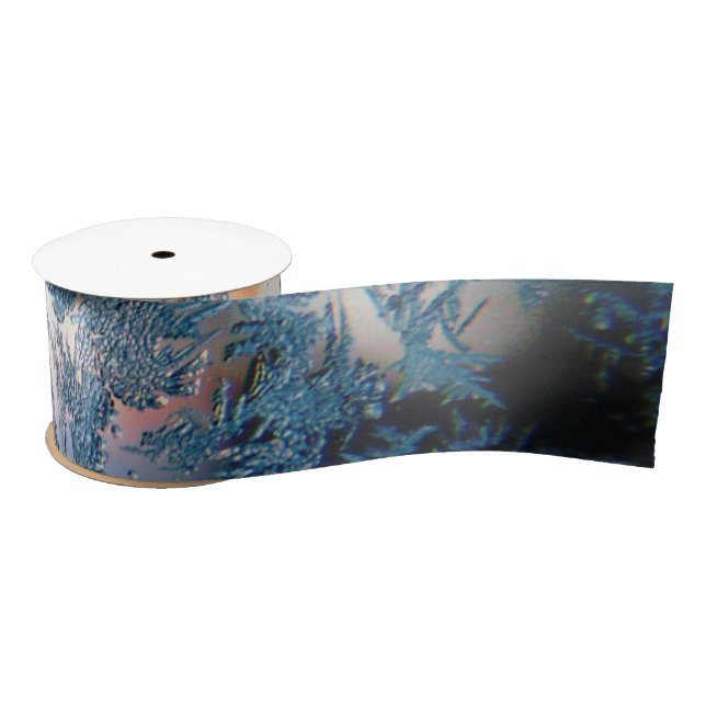 Blue Frost Winter Christmas Morning  Satin Ribbon (Spool)