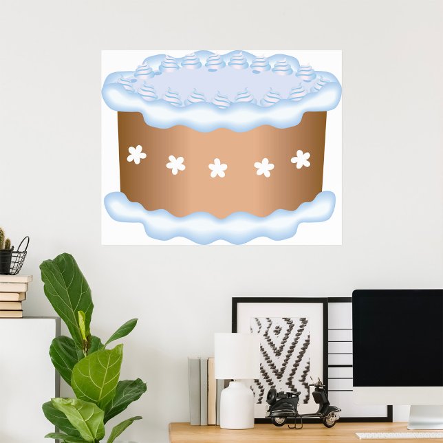 Blue Frosted Cake Bakery Dessert Poster (Creator Uploaded)