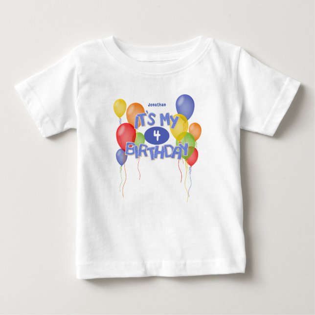 blue frosted cookies w balloons its my birthday baby T-Shirt (Front)