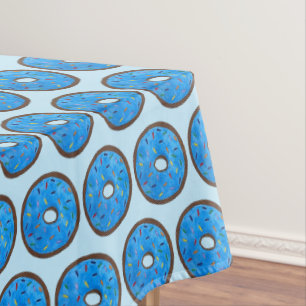 Blue Frosted Doughnut Doughnut Rainbow Sprinkles Tablecloth