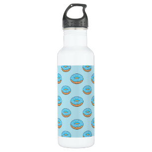 Blue Frosted Doughnut with Sprinkles Cartoon 710 Ml Water Bottle