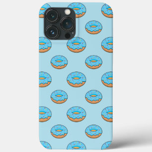 Blue Frosted Doughnut with Sprinkles Cartoon iPhone 13 Pro Max Case