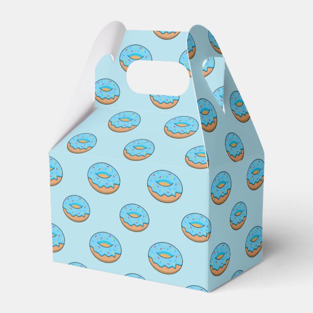 Blue Frosted Doughnut with Sprinkles Cartoon Favour Box (Front Side)