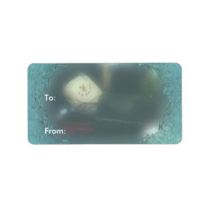 Blue Frosty S'mores Snowman 2 Gift Labels