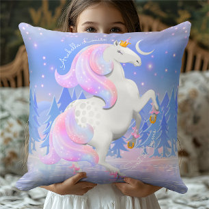 Blue Frozen Lake Unicorn Fantasy Winter Baby Cushion