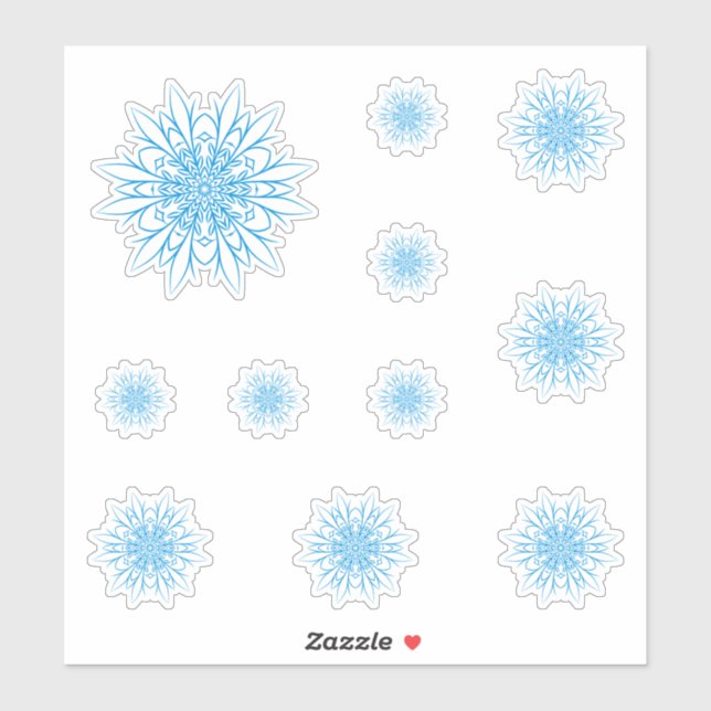 Blue Frozen Snow Crystal Set (Sheet)