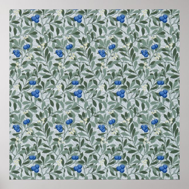 Blue Fruit, William Morris Poster (Front)