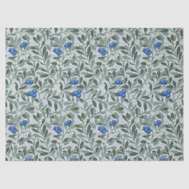 Blue Fruit, William Morris Tissue Paper (Front)