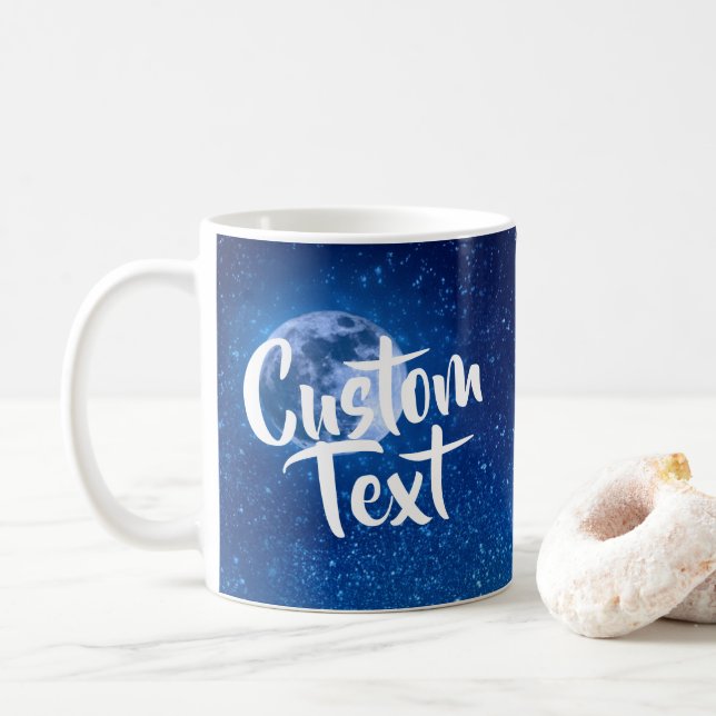 Blue Full Moon Custom Mug (With Donut)