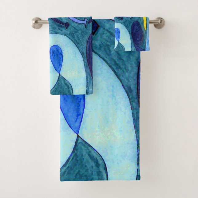 Blue Fumes Bath Towel Set (Insitu)