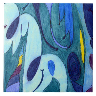 Blue Fumes Ceramic Tile