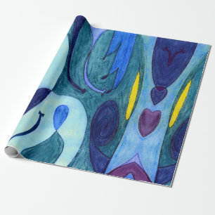 Blue Fumes Wrapping Paper