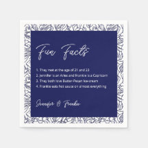 Blue Fun Facts Cocktail Napkins