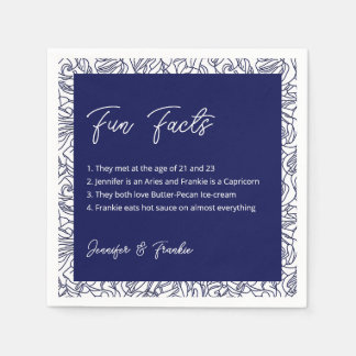 Blue Fun Facts Cocktail Napkins