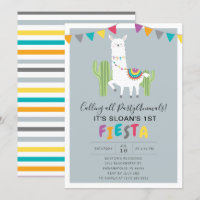 Blue Fun Llama Fiesta Birthday Party