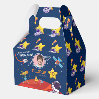 Blue Fun Outer Space Astronaut Rocket Birthday Favour Box