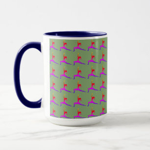 Blue 'Fun Yoga Designs' Combo Coffee Mug/ Cup