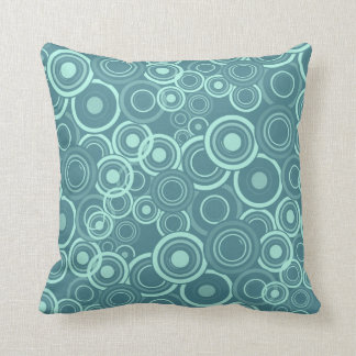 Blue Funky Circles Pattern Cushion