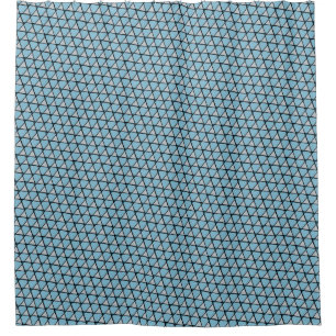Blue Funky Triangles Shower Curtain