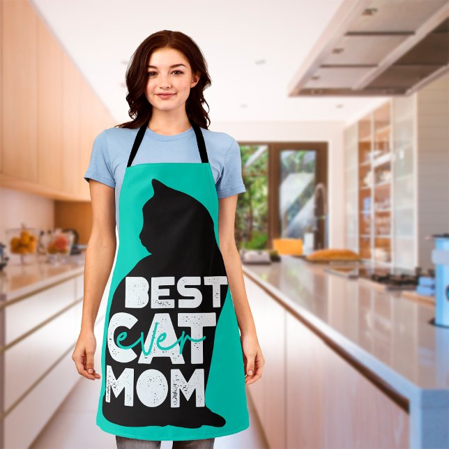 Blue Funny Mother's Day Best Cat Mum Ever Apron (Creator Uploaded)