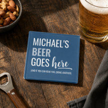 Blue Funny Name Drink Beer Modern Husband Gift