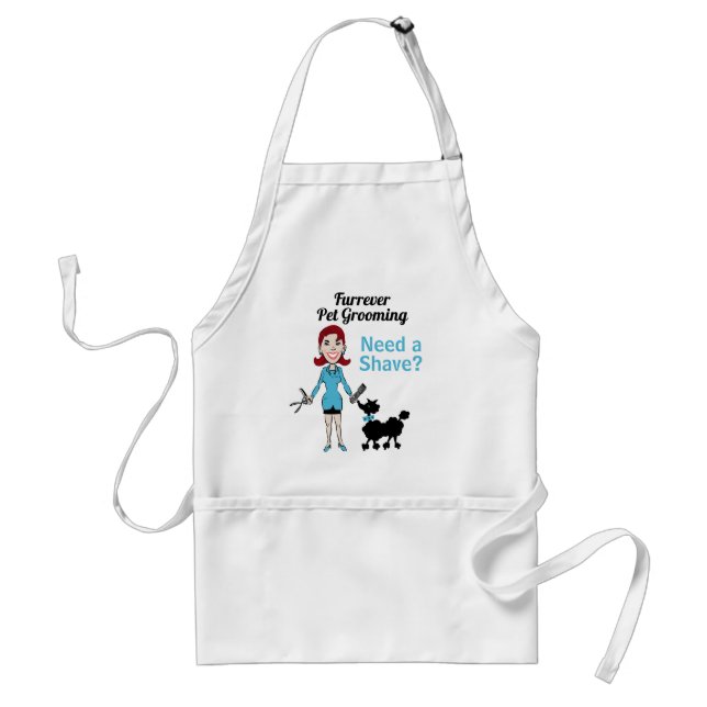 Blue Funny Need a Shave Groomer Standard Apron (Front)