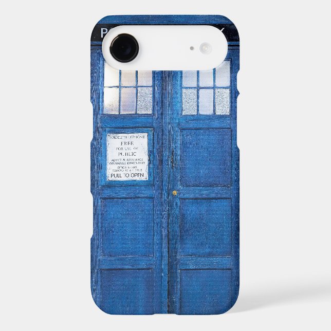 Blue Funny Phone Booth Call Box Case-Mate iPhone Case (Back)