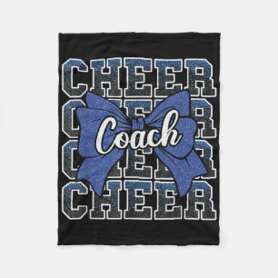Blue Funny Sport Loud Proud Cheer Coach Dad Father Fleece Blanket